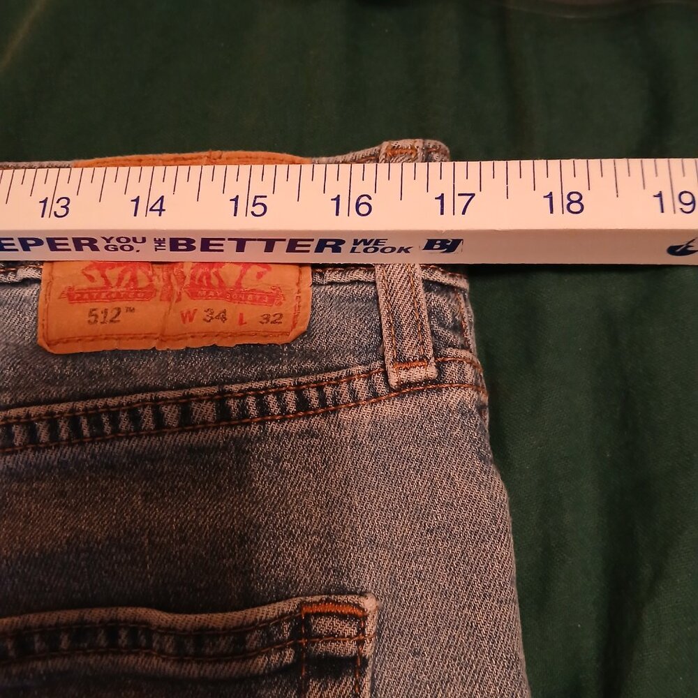 Levi Strauss & Co. Blue Jeans 512 34x32 Tapered Legs (0297A7) - Picture 7 of 9